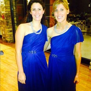 Navy blue long bridesmaid dress